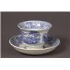 Image 1 : three  lake pattern (Bartlett&rsquo;s views) blue transfer teabowls and saucers…
