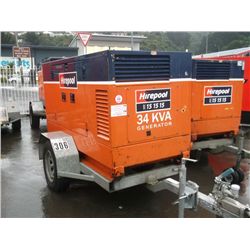 34 KVA Towable Generator # D626S