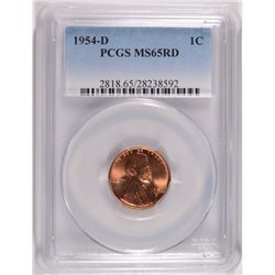 1954-D LINCOLN CENT, PCGS MS-65 RED