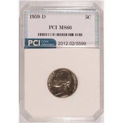 1959-D JEFFERSON NICKEL, PCI MS-66