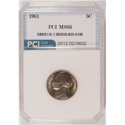 1961 JEFFERSON NICKEL, PCI MS-66