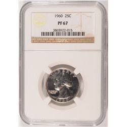 1960 WASHINGTON QUARTER, NGC PROOF-67  SUPER!
