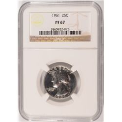 1961 WASHINGTON QUARTER, NGC PROOF-67  SUPER!