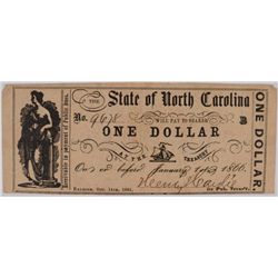 1861 $1 STATE OF NORTH CAROLINA