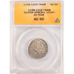 1198-1219 SILVER TRAM ARMENIA ANACS AU-50 SCARCE