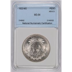 1922-MO MEXICO PESO NNC MS-64