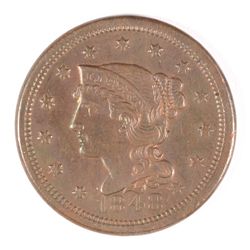 1848 LARGE CENT AU DETAILS