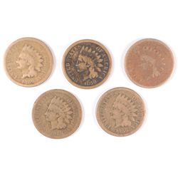 (5) 1859 LOW GRADE INDIAN HEAD CENTS