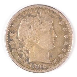 1892-O BARBER QUARTER XF DETAILS