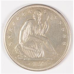 1873-S SEATED HALF DOLLAR AU-58+