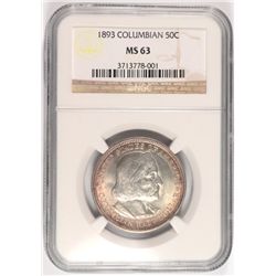 1893 COLUMBIAN COMMEN HALF DOLLAR NGC MS-63