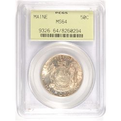 1920 MAINE COMMEN HALF DOLLAR PCGS MS-64 OGH