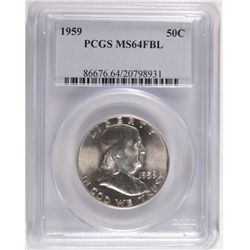 1959 FRANKLIN HALF DOLLAR PCGS MS-64 FBL