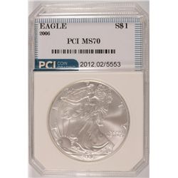 2006 AMERICAN SILVER EAGLE, PCI MS-70!