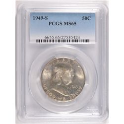 1949-S FRANKLIN HALF DOLLAR, PCGS MS-65