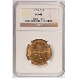 1895 $10 GOLD LIBERTY NGC MS-63
