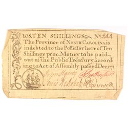1771 TEN SHILLINGS COLONIAL NORTH CAROLINA