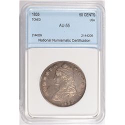 1835 BUST HALF DOLLAR NNC AU55