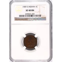 1909-S INDIAN HEAD CENT NGC XF-40 BN
