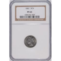 1882 3 CENT NICKEL NGC PF-65