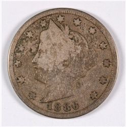 1886 LIBERTY NICKEL GOOD. ENVIRONMENTAL DAMAGE