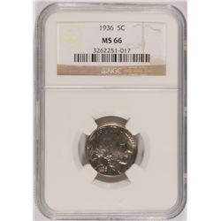 1936 BUFFALO NICKEL NGC MS 66 GEM