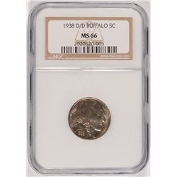 1938 D/D BUFFALO NICKEL NGC MS66 GEM