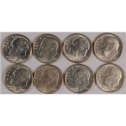 (8) ROOSEVELT DIMES (60, 60-D, 61, 61-D, 62-D, 63-D, 64, 64-D)