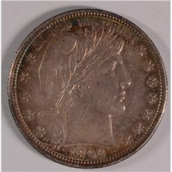 1892 BARBER HALF DOLLAR MS-63 (NICE TONING)