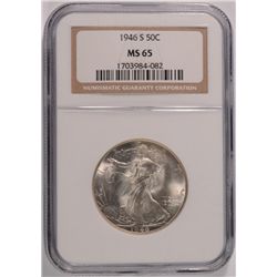 1946-S WALKING LIBERTY HALF DOLLAR NGC MS-65