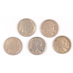 (5) BUFFALO NICKELS (13, 18, 24, 30, 34)