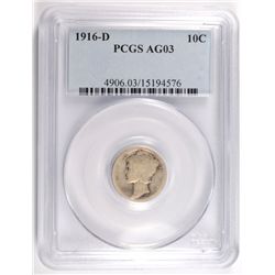 1916-D MERCURY DIME PCGS AG-3