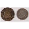 Image 1 : 1857 SEATED HALF DIME VG/F & 1890 SEATED DIME F