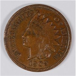 1909-S INDIAN HEAD CENT, BROWN AU, BEAUTIFUL!