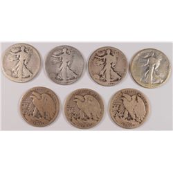 DEALER LOT: ( 7 ) PIECES 1921-S WALKING LIBERTY HALF DOLLARS, ALL NICE GOODS