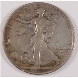 1919-D WALKING LIBERTY HALF DOLLAR, VF+  KEY COIN!