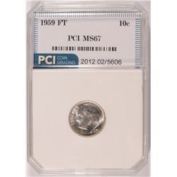 1959 ROOSEVELT DIME, PCI MS-67 FULL TORCH!  RARE!