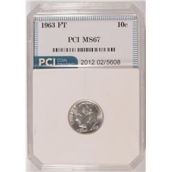 1963 ROOSEVELT DIME, PCI MS-67 FULL TORCH!   RARE!  LIST FOR $880.00