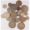 Image 1 : LOT OF ( 27 ) SILVER FOREIGN COINS, SOME OLDER DATES AND LARGE COINS