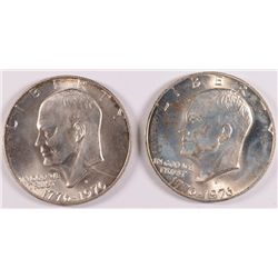 LOT OF ( 2 ) 1976-S TYPE-1 40% SILVER EISENHOWER DOLLARS, BU