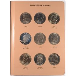 COMPLETE 32 PIECE SET OF EISENHOWER DOLLARS, Pf/BU  1971-1978 IN DANSCO ALBUM