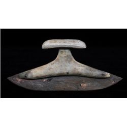 Inuit Antler and Copper Ulu - John Spangler Estate 6 1/4" W. 2 3/4" H.  Good Condition