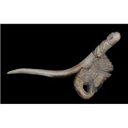Inuit Figural Antler and Bone Implement - John Spangler Estate 8" L.  Good Condition