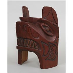 Bear Headdress Carved by Edgar Charles - Ahousat, B.C.  - John Spangler Estate 13 3/4" H. 9 1/4" W. 