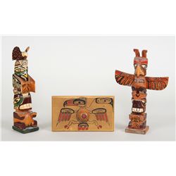 Northwest Coast Ink Blotter, Raven Design Signed Gidanst '35 6" L. 3 3/8" W., Bear Totem by Moses Al