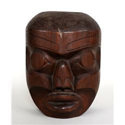 Kwakwaka'wakw Portrait Mask Carved by D. Matilpi  - John Spangler Estate 10 3/4" H. 8 1/2" W.  Good 