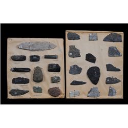 Two Frames of Stone Scrappers and Chisels From B.C.  - John Spangler Estate