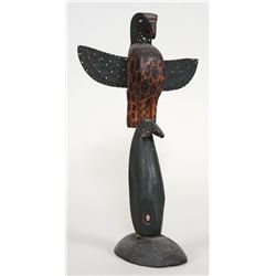 Northwest Coast Eagle and Whale Totem ca. 1940 Attributed to Dan Paul - Sechelt, B.C.  - John Spangl