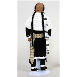 Plains Doll Dressed in Traditional Attire Made by Ray McKeowan - "People of the Buffalo" 14" H. 5 1/