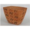 Image 1 : Thompson River Burden Basket Imbricated with Five Row of Rolling Logs 18" L. 13 3/4" W. 13 3/4" H.  